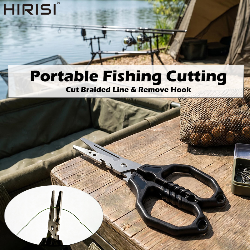 Fishing Line Cutter - กรรไกรตกปลาอเนกประสงค์ สแตนเลส ตัดสายได้ พร้อมที่ถอดตะขอ อุปกรณ์ตกปลา พกพาสะดวก