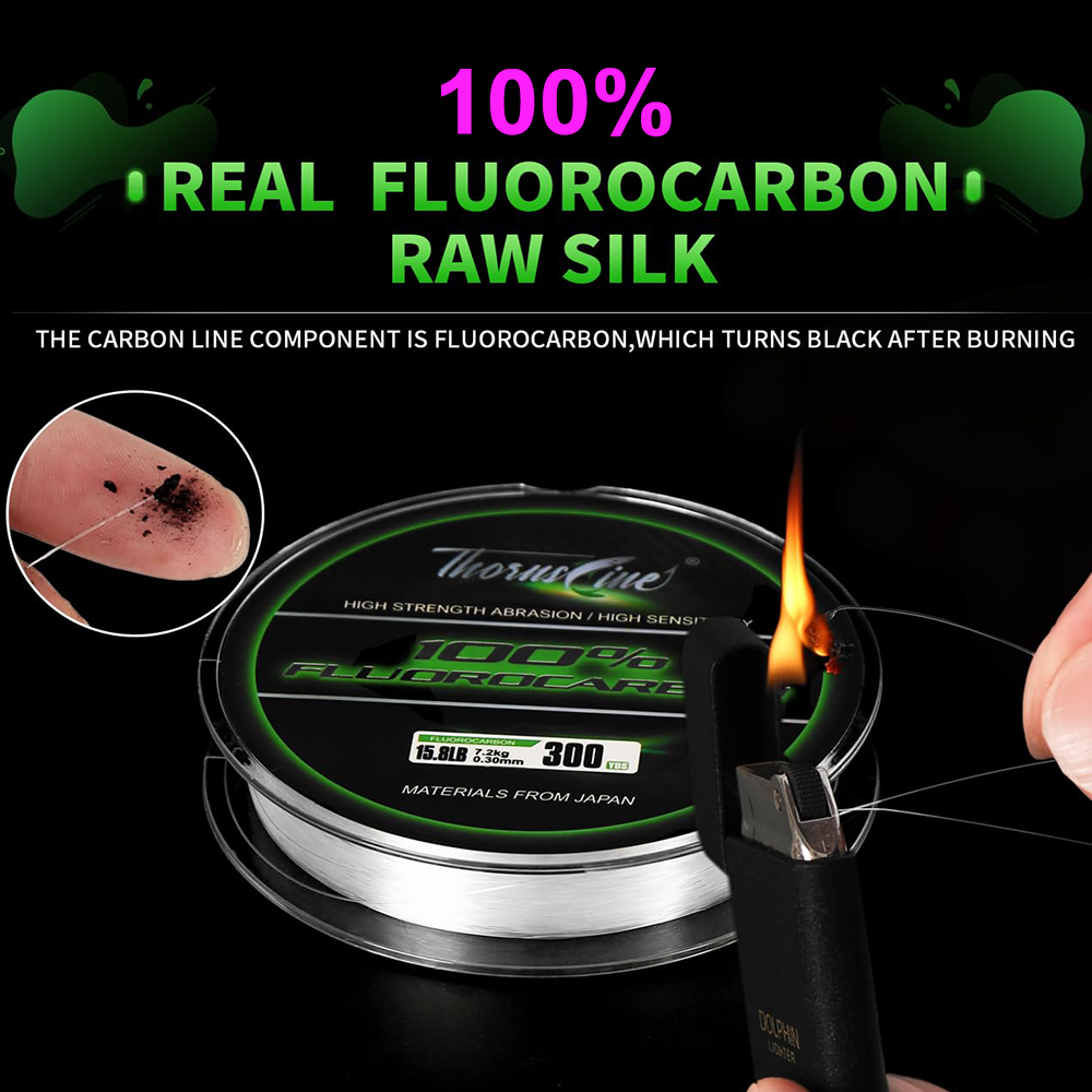 Fluorocarbon Line - สายตกปลา ThornsLine 100% ฟลูออโรคาร์บอน 50-270 ม.,