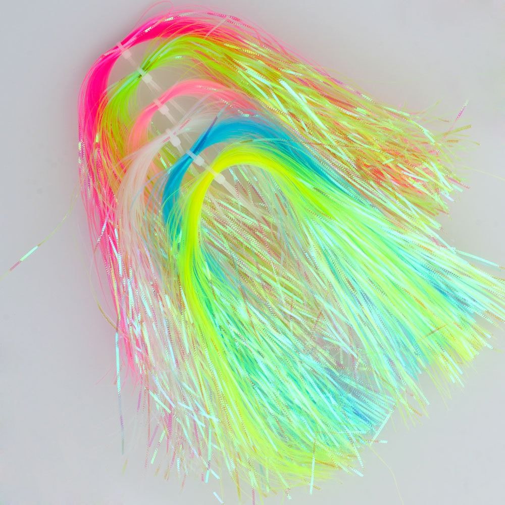 Saltwater Line - 1แพ็คความกว้าง1มม. เส้นลูกฟูกแวววาวเบ็ดตกปลาน้ำเค็มสายคาดแมลงวันแฟลชดิ้นจำลองตาชั่งปลา