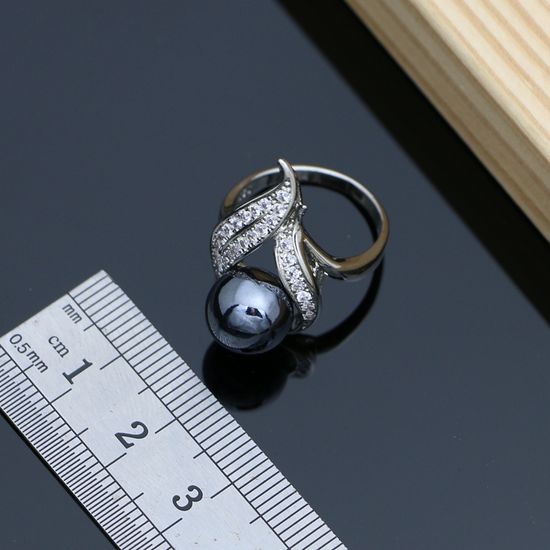 สีดำไข่มุกเงิน925ชุดเครื่องประ - Freshwater Line บทวิจารณ์และราคา