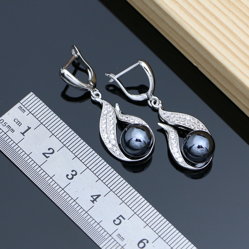 สีดำไข่มุกเงิน925ชุดเครื่องประ - Freshwater Line บทวิจารณ์และราคา