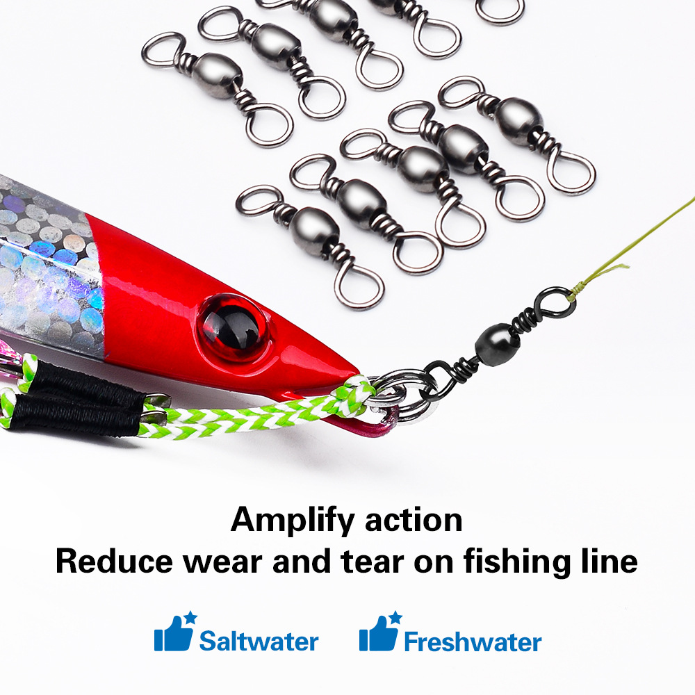 100 ชิ้นตกปลา Swivels Connecto - Monofilament Line บทวิจารณ์และราคา