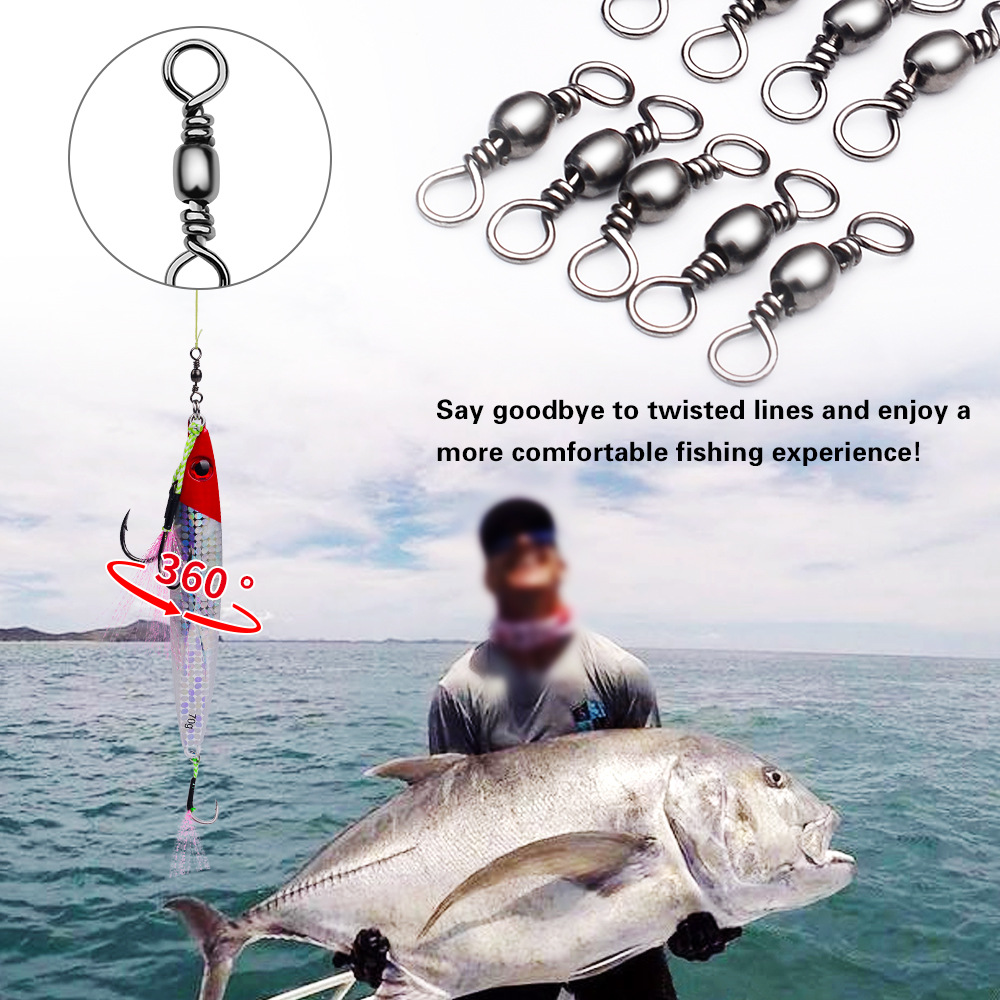 100 ชิ้นตกปลา Swivels Connecto - Monofilament Line บทวิจารณ์และราคา