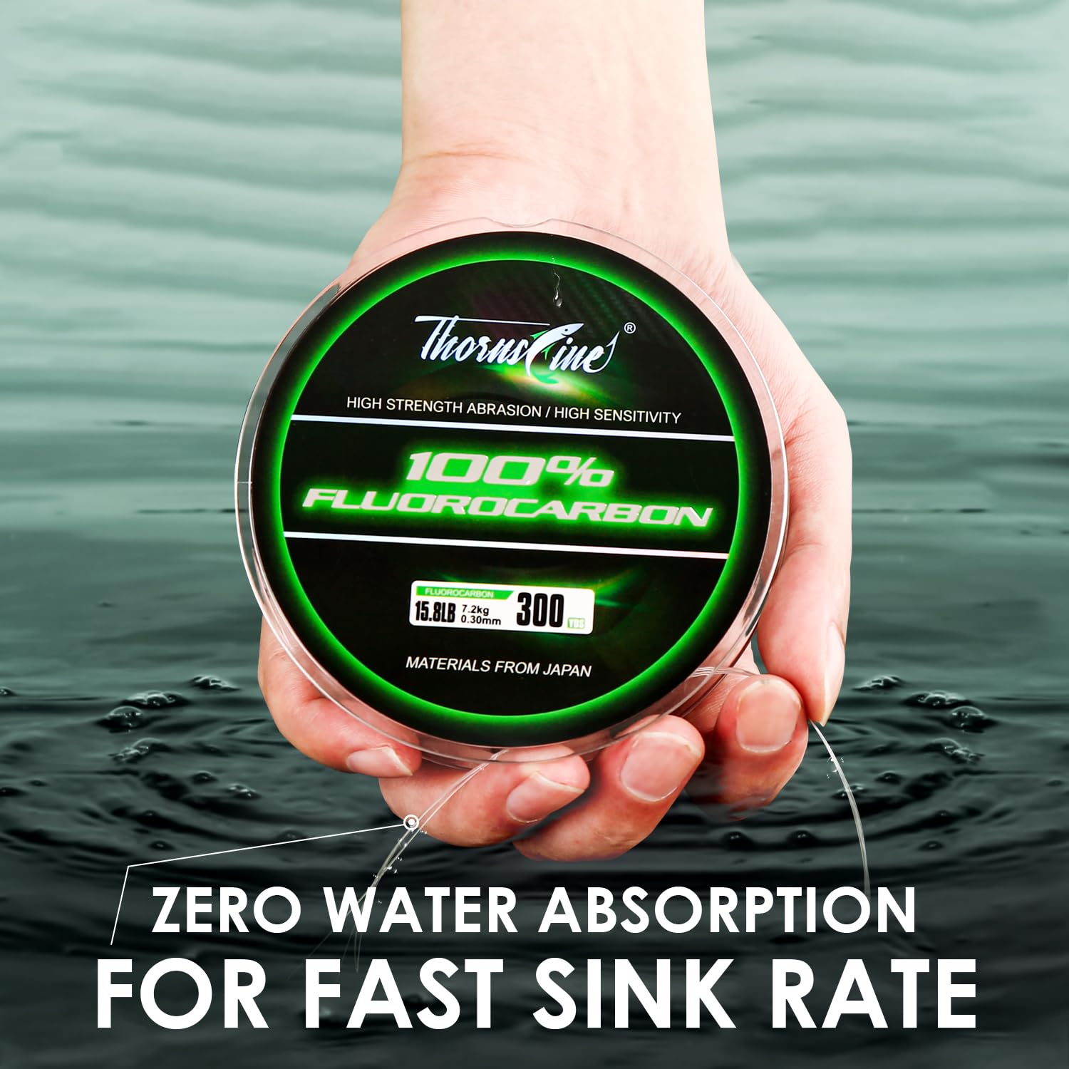 สายตกปลา ThornsLine 100% ฟลูออ - Fluorocarbon Line บทวิจารณ์และราคา