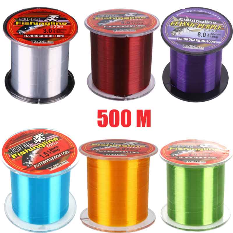 1 PC 500M สายตกปลา Super Stron - Fluorocarbon Line บทวิจารณ์และราคา