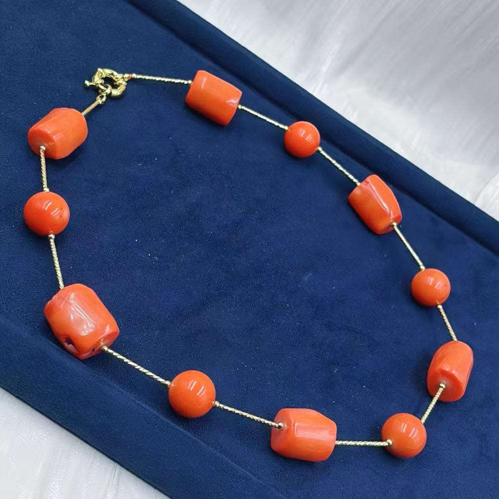 สร้อยคอสั้นสำหรับผู้หญิง สีส้ม - Freshwater Line บทวิจารณ์และราคา