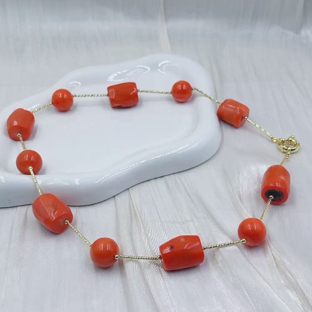 สร้อยคอสั้นสำหรับผู้หญิง สีส้ม - Freshwater Line บทวิจารณ์และราคา